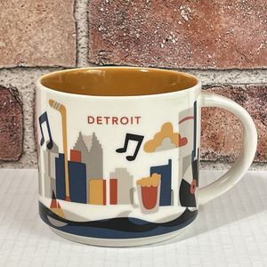 Starbucks Mug DETROIT Ceramic Coffee You Are Here Series 14 oz White Motown